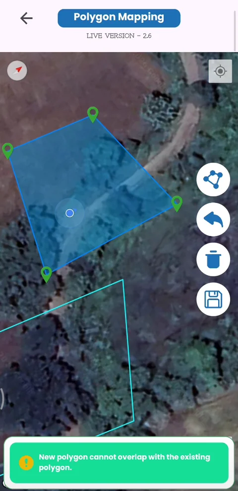 AWD app rejecting a new plot boundary that overlaps an existing one